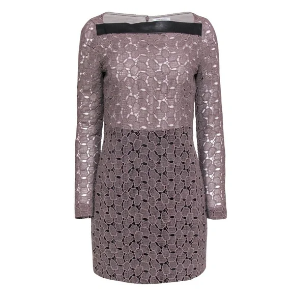 Diane Von Furstenberg | Dresses | Diane Von Furstenburg Taupe Eyelet Lace  Shift Dress | Poshmark